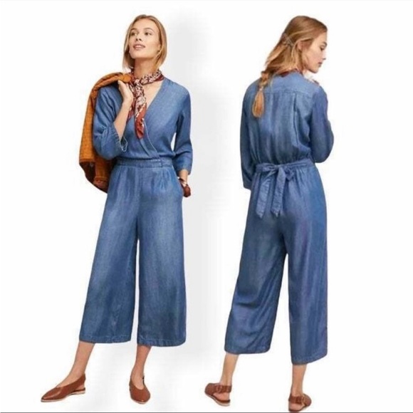 cloth & stone Pants - Anthropologie Cloth & Stone Chambray Denim Jumpsuit NEW XS